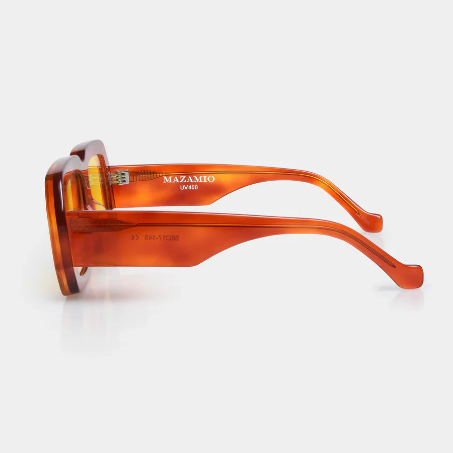 Mazamio Sunglasses - Orange Tortoiseshell with Light Yellow Tint